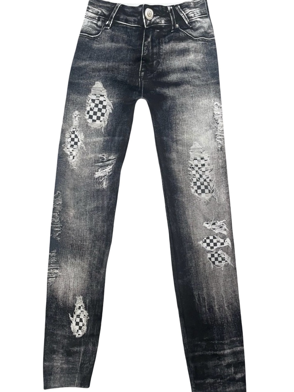 EUC Malibu Sugar Girls Size 7-10 Faux Denim Leggings